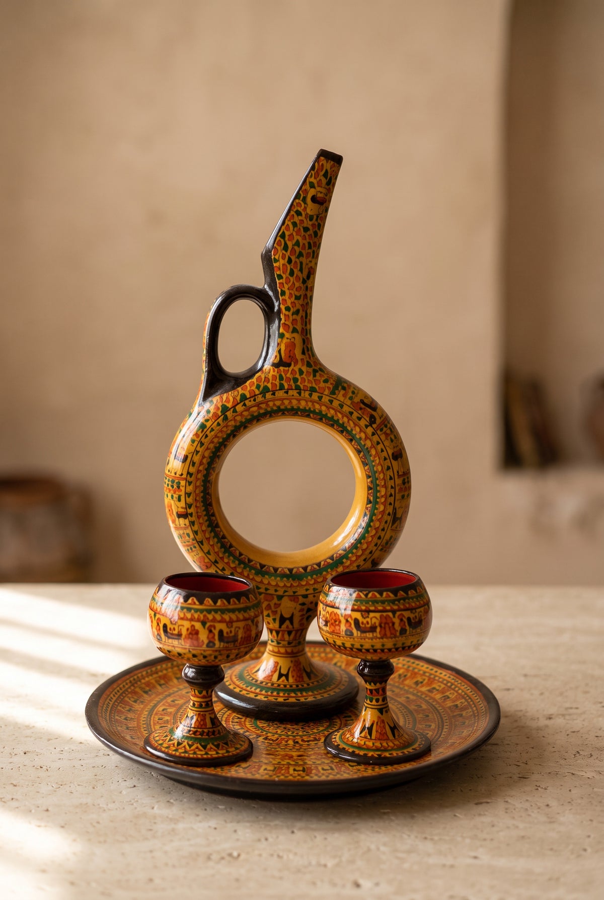 Hittite Ringed Carafe – Set of 4, 40 cm – No. 2
