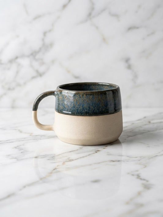 Handmade Stoneware Mug – Deep Teal Glaze