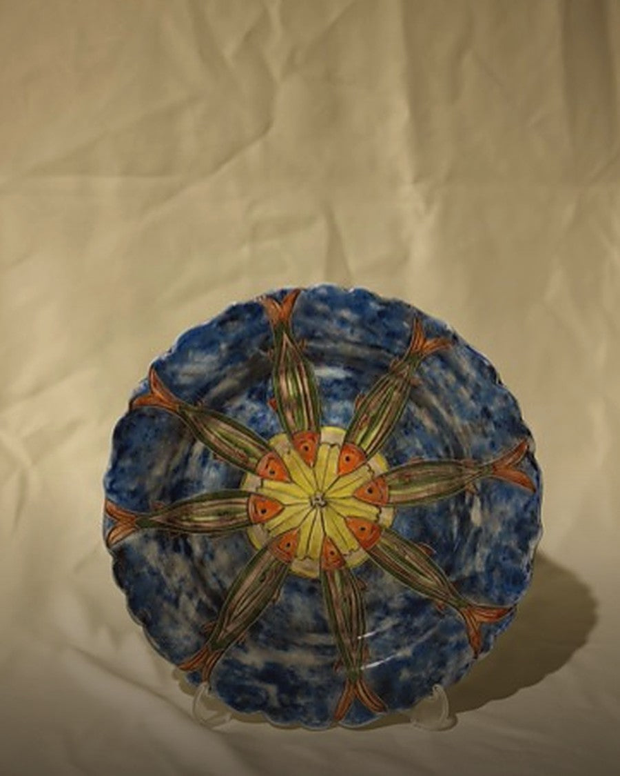 Hand-painted Ezovia ceramic plate
