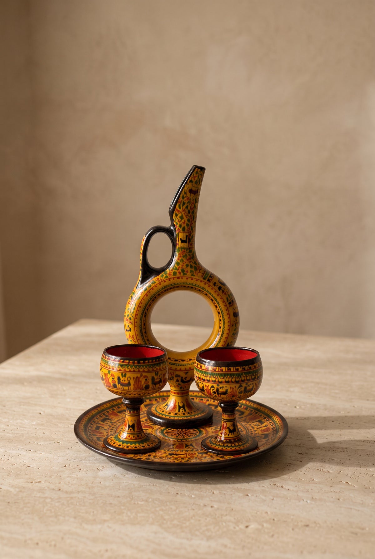 Hittite Ringed Carafe – Set of 4, 40 cm