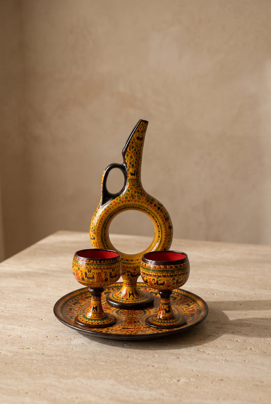 Hittite Ringed Carafe – Set of 4, 40 cm
