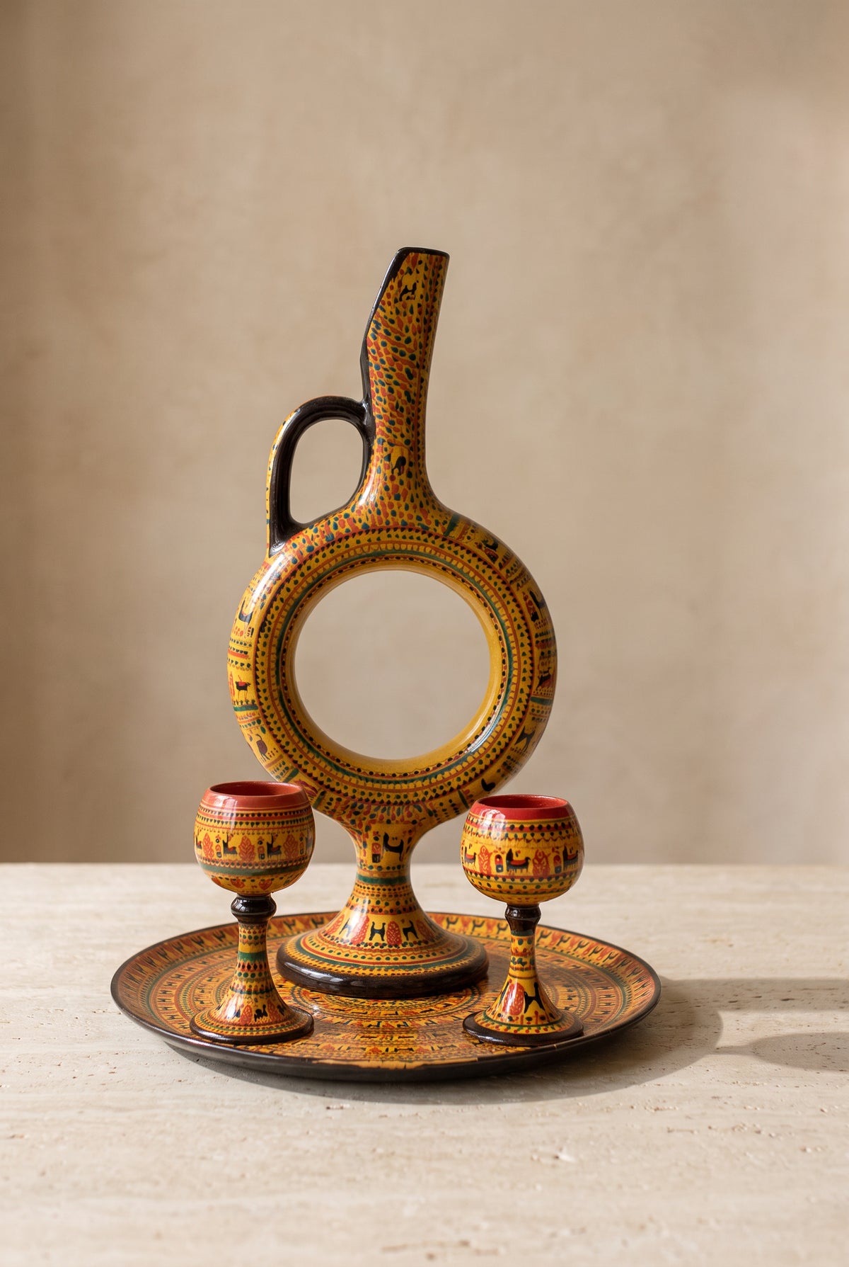 Hittite Ringed Carafe – Set of 4, 50 cm
